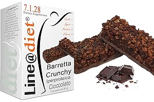 BARRETTE CRUNCHY PROTEICHE Line@diet - ZERO ZUCCHERI con 15 gr di PROTEINE / 4 gr di CARBOIDRATI! Ideali per DIETA PROTEICA (5 Crunchy Cioccolato)