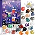 RAMXCION Crystal Advent Calendar 2024 for Kids,24 Days Natural Crystals Minerals Fossils Advent Calendar Gemstone Christmas Countdown Calendar Enthusiasts Rock Collection Girls Boys Women Men Adults