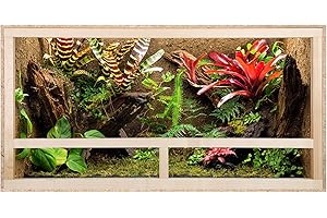 ECOZONE Terrarium en bois avec aération latérale 100 x 60 x 60 cm – Terrarium en bois en panneaux OSB – Terrarium pour animaux exotiques tels que serpents, reptiles et amphibiens