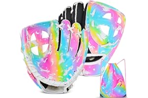 AUSLETIE Kids Baseball Glove,Softball Gloves,Baseball Softball Mitt for Kids Girls Toddlers, Tee Ball Glove for Training and Beginner Play, Left Hand Glove, Right Hand Throw