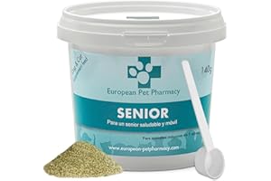 European Pet Pharmacy Senior Condroprotector Perros y Gatos Adultos, 140g, Polvo – MSM Glucosamina Condroitina Perros con Dolor Articular – Reparación y Cuidado Articulaciones Perros 7+ Años