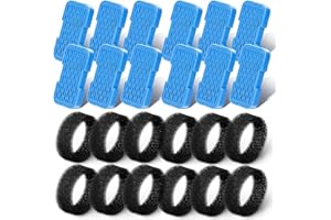 AONBOY Filtri Fontanella per Gatti, 12 Pezzi Filtro + 12 Pezzi di Spugna de Fontanella per Gatti, Multi-Filtraggio, Isola i Peli Galleggianti e Rimuove Gli Odori, Adatti per S3-SC