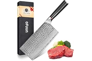 oFuun Coltelli da Cucina Professionali, Set di 2 Pezzi Coltello Giapponese Damasco, Coltelli da Chef Professionale, Coltello Santoku Nariki - 67 Strati VG10 Acciaio al Damasco