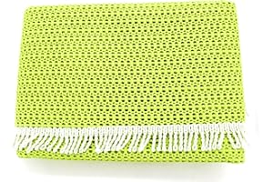 ‎HEIMTEXLAND Outdoor Tischdecke Fransen Gartentischdecke rund 160 cm wetterfest wasserfest rutschfest waschbar Outdoortischdecke Weichschaum robust Garten Balkon Camping Party Tischdeko Typ444 Lemon