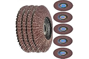 Q TOOLS Lot de 5 disques à lamelles 115 en métal - 1 grain 40, 60, 80, 120, 240 - Meuleuse d'angle 115 mm - Disques abrasifs / disques flexibles 115 mm