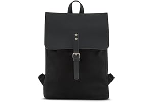 Expatrié Anouk damski płócienny plecak / plecak na co dzień, wykonany z bawełnianego płótna i wegańskiej, sztucznej skóry - wysokiej jakości, nowoczesna torba, 10 l, z zapięciem magnetycznym