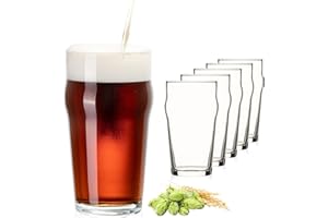 PLATINUX Set di 6 bicchieri da birra da 500 ml (max. 568 ml), boccali da birra in vetro per birra