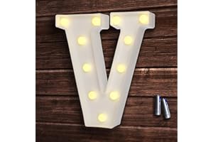 bemece LED Buchstabe Lichter Alphabet, LED Brief Licht, Led dekoration für Geburtstag Party Hochzeit & Urlaub Haus Bar - Buchstabe V