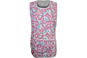 FASHION REVIEW New Ladies Womens Flower Printed Work Kitchen Cleaning Cooking Apron Overall