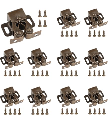 Set 5 Chiusure A Doppio Rollo LouMaxx - Serrature A Scatto Per Porte E Armadi | Made In Europe - Foto 14