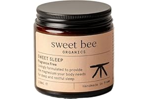 SWEET BEE ORGANICS Sweet Bee Magnesium Butter - Soothing Magnesium for Sleep & Relaxation with Shea Butter - Moisturizing Magnesium Balm for Muscle Recovery - Nourishing Magnesium Cream for Sleep - Fragrance Free 120ml
