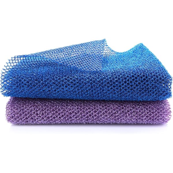 4 Stück Afrikanische Netzschwämme 30x80 Cm - Peeling-Waschlappen Für Glatte Haut - Bunte Farben