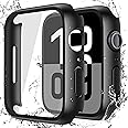 Misxi [2 Pack] Waterproof Hard Case with Tempered Glass Compatible with Apple Watch Series 10 (2024) 46mm, Ultra-Thin Anti-Fall Tough Protective Cover for iWatch Screen Protector, Matte Black