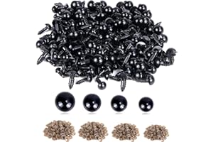 UPINS 500 piezas de plástico ojos de seguridad con arandelas para ganchillo manualidades fabricación de muñecas proveedor a granel (4 tamaños)