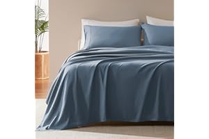 SLEEP ZONE Super miękki zestaw 4-częściowych prześcieradeł chłodzących typu queen-size, łatwe w pielęgnacji, dopasowane płaskie prześcieradło i poszewki na poduszki, nie gniecie się, odporne na