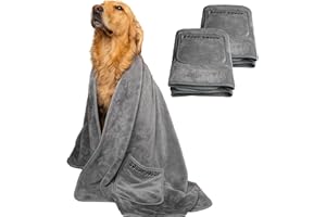 SOGGYDOGGY®: Large Luxury Super Absorbent Dog Towels For Drying Dogs, Fast Drying in Minutes, Thicker Than Most, Pet Blanket, Bath, Grooming, Travel, Super Soft Microfibre Towel, 140x70cm, 2 Pack