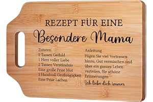 GLEEVARA Mama Geschenk, Geburtstagsgeschenk für Mama - Bambus Schneidebrett mit Gedrucktem Text, Mama Geschenk zum Muttertag, Geschenk Mama Geburtstag, Geschenk für Mama von Tochter Sohn