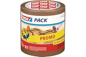 tesapack® Nastro da Imballo, 66m x 50mm, Avana - PACK da 2 pz. - Promopack
