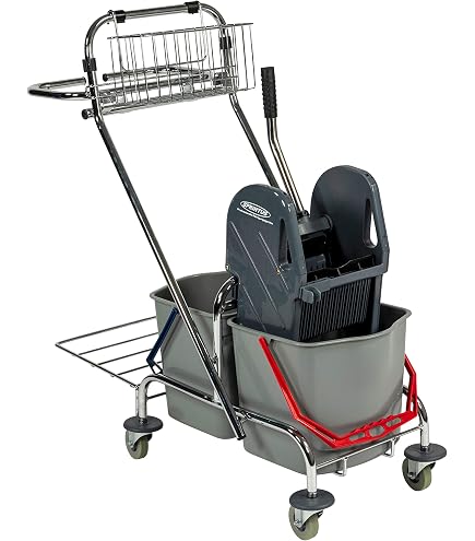 BRB-Lagertechnik Putzwagen Komplett-Set 8-teilig, Reinigungswagen Mit 2 Eimern Und Mopppresse S0der0tg BRB-Lagertechnik Putzwagen Komplett-Set 8-teilig, Reinigungswagen Mit 2 Eimern Und Mopppresse S0der0tg