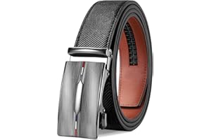LAKIDAY Ceinture Hommes, Boucle Automatique à Cliquet Ceinture pour Homme Costume d'affaires, Ceinture en Cuir 35mm Taille Réglable