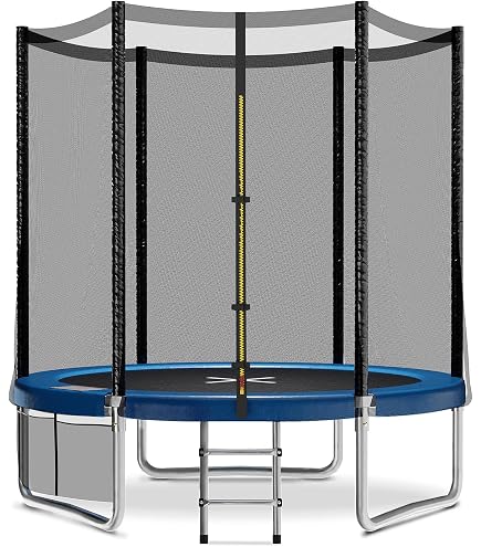 244 CM Trampoline Extérieur pour Enfants avec Filet de Sécurité et Tapis de Saut, Trampoline