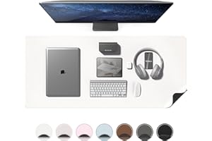 YSAGi Schreibtischunterlage Rutschfest, Office Mauspad XXL 80x30 cm Große Mousepad, Schreibtisch Unterlage Schütztbar Abwischbar aus PU Kunstleder für Laptop/Tastatur /Haus und Büro(Weiß)