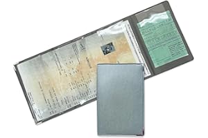 nemau - Porte Carte Grise 4 Volets - Fabriqué en France - Gomme expansé - Étui Documents Véhicule, Assurance & Permis - Élégant, Compact et Résistant - Modèle Effet Tissu Argenté