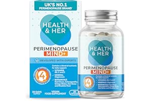 HEALTH AND HER Health & Her Perimenopause Mind+ Supplements for Women - with Red Clover, Ashwagandha, Gingko Biloba - 1 Month Supply, 30 Capsules - Vegan & Gluten Free