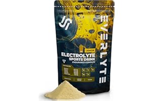 ‎EVERLYTE EVERLYTE Lemon Elektrolyte Pulver mit Natrium, Kalium, Calcium, Magnesium & Chlorid für optimale Hydration / 35 Anwendungen kalorienarmes Sport Getränkepulver/natürlich, vegan, zuckerarm