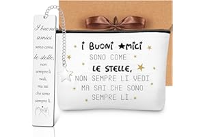 Clabby Set Regalo per Amici Includi Segnalibri per gli Amici Borsa Cosmetica Busta Regalo gli Amici Sono Come le Stelle Regalo di Amicizia Natale Laurea Compleanno Regala a un Amico Sorelle
