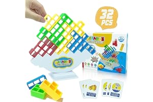 Goorder Tetra Tower Balance Game, Jouet D'équilibre pour Enfant Swing Stack High Jouets Montessori Blocs De Construction Tetris, Jeux Cadeaux d'anniversaire pour Garçons et Filles 3+ Ans