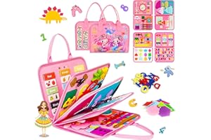 Beibeijia Busy Board - Libro Montessori 1 Año, Busy Board Montessori de Fieltro, Portátil Juguetes Educativos de Motricidad Fina, Busy Book, Regalos para niños y niñas(Fantasía de Sirena)