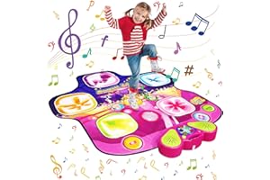 LEADSTAR Tanzmatte für Kinder,Tanzmatte Spielzeug mit LED Anzeige,Berühren Matte Spielen,Musical Tanzmatte Spiel für 3 4 5 6 7 8+ Jahre Mädchen Junge,Weihnachten Geburtstag Geschenk für Kinder