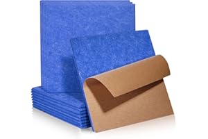 PAAUZOENG 12 pannelli acustici quadrati autoadesivi, isolamento acustico fonoassorbente ad alta densità per pareti, pannelli fonoassorbenti per soffitti, legno e porte, 30 x 30 x 0,9 cm