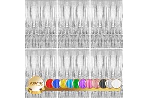 Daity Lametta Vorhänge Glitzer, 6pcs Glitzervorhang Fringe 1m x 2m, Folienfransen Vorhang für Geburtstage Festivals Party ​Bühnendekor