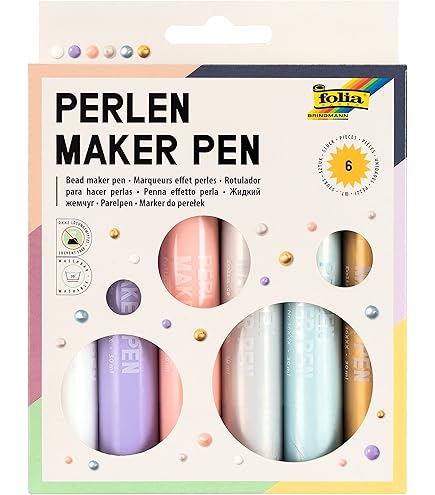 Ideen mit Herz Parelpenset metallic | 4 pennen à 25 ml | parellook voor papier, textiel (wit, zilver, koper, goud