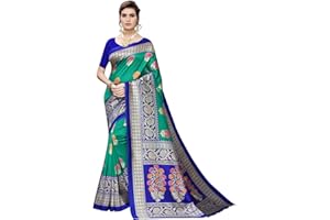 SIRIL Damen Bedruckter Seidensari mit Bluse