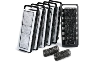 NICREW Slim Aquarium wkłady filtrujące (opakowanie 6 szt.) z gąbkami ssącymi (2 sztuki w opakowaniu