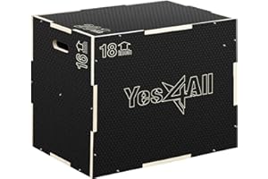 Yes4All 3 en 1 caja de madera de Plyo, plataforma de la caja pliométrica para el entrenamiento del salto, cajas del salto para el ejercicio casero del gym y el entrenamiento al aire libre