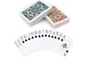Aomaic 2 Stück Pokerkarten Plastik Kartenspiel wasserdichte Spielkarten Spielkarten Plastik Jumbo Pokerkarten Kunststoff Spielkarten für Erwachsene Senioren Familien Kartenspiele Party Strand Reise