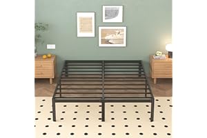 Lutown-Teen Double Bed Frame 4ft6 with Rounded Corner Legs, Heavy Duty Metal Bed Frame Small Double with Steel Slats Support, Double Bed 36 cm High, Noise Free, Easy Assembly