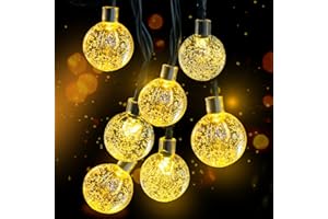 BONBELONG Solar Lichterkette Aussen, 30 Süße Blase LED Lichter, 6,5M / 20Ft 8 Modi Sternenlichter, Wasserdichte Feenhafte Dekorative Lichterketten für Außen, Hochzeits, Wohn, Garten, Terrassen, Party