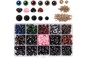 JIAHUADE a Ray of Sunshine 560pcs Yeux de poupée et de poupée avec 170 pcs de sécurité de 110 pcs rondelles de rondelles pour poupées, Peluches et Ours en Peluche.