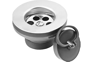 Cornat Válvula Arcilla de Fuego – 1 1/2 Pulgadas AG – Fabricado con plásticos reciclados – Embalaje reciclable desagüe/Tapón de Fregadero / T352504R, Gris