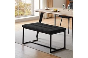 TUKAILAi Upholstered Dining Bench, 100 cm Long Velvet Thick Padded Seat Hallway Bench with Metal Legs for Entryway Living Room Bedroom Dining Room