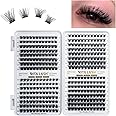 RITALASH 384PCS 4 Style Cluster Lashes Book Individual Lashes Clusters Eyelash Extensions False Eyelashes DIY Wispy Fluffy Lash Extension Kit Natural Look (384pcs cluster lash only)