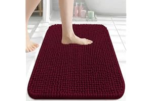 Homaxy tjock fluffig chenille badmatta, badrumsmatta, 41 × 61 cm