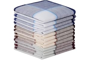 AYBUY Taschentücher Herren, 12 Stück Stoff Taschentücher Herren, Baumwolle Herrentaschentücher Stofftaschentuch, Wiederverwendbar Herrentaschentücher, 40cm x 40cm (B)