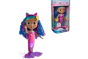 DREAMWORKS GABBY'S DOLLHOUSE – Sing und Shine Meerjungfrau Gabby, 35 cm große Puppe mit Licht- und Soundeffekten, spricht Deutsch, für Kinder ab 3 Jahren