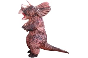 NABILA FXICH Nadmuchiwany kostium dinozaura dla dorosłych, Halloween Csotume dla dorosłych, nadmuchiwane kostiumy, unisex dorosły nadmuchiwany kostium triceratopsa